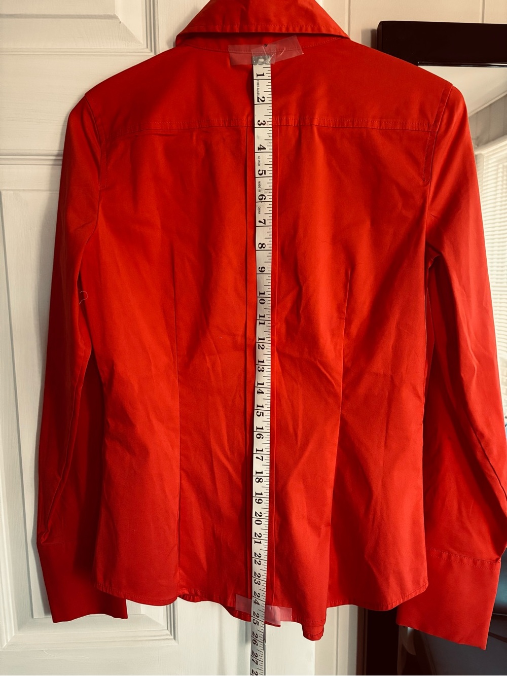 NWT Beautiful Express Design Studio
Coral Red Button Front Long-sleeve. - Picture 9 of 9